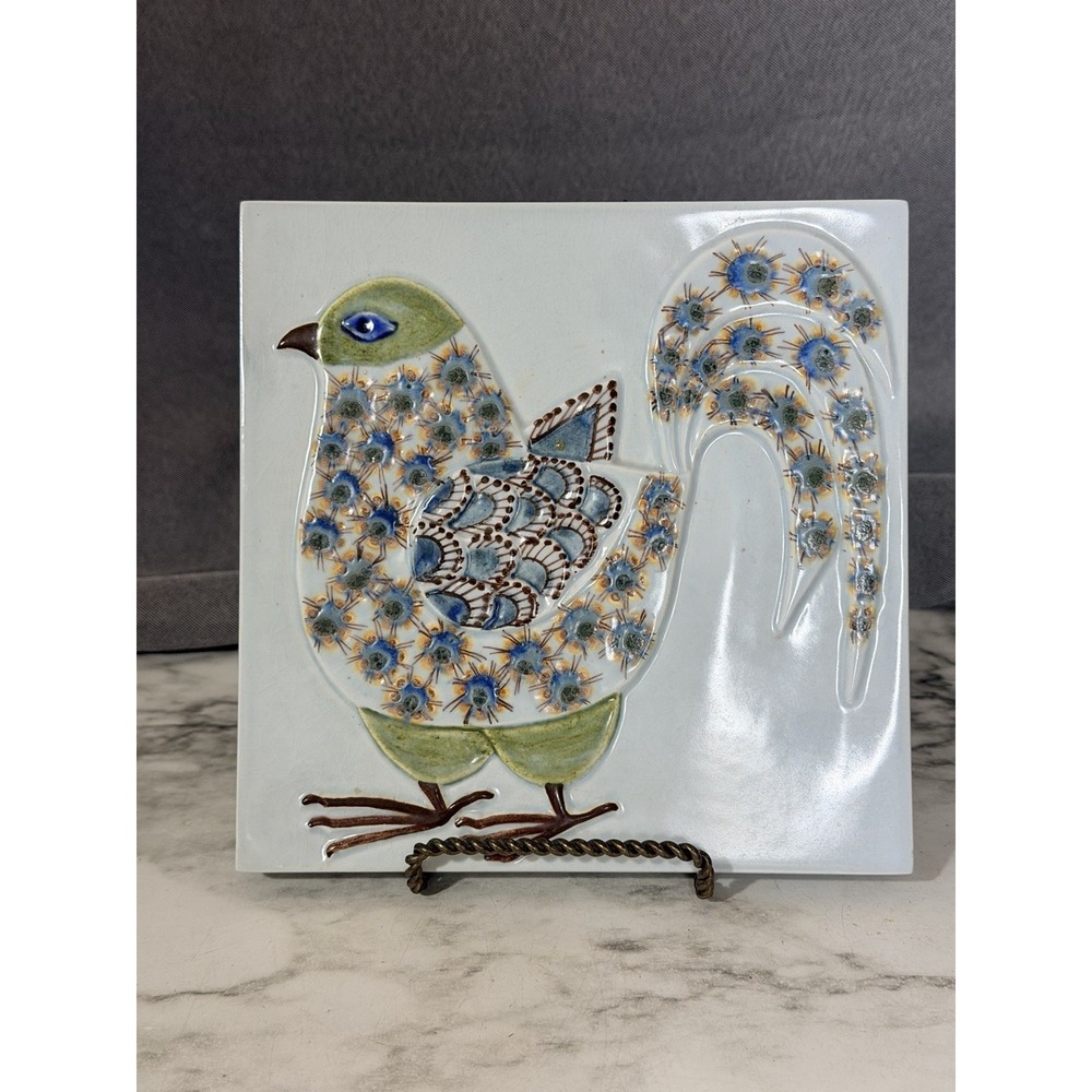 Berte Koele Jensen, Royal Copenhagen Denmark Bird Tile VTG (A3199)